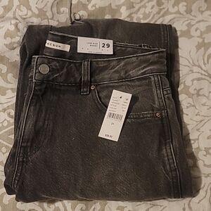 New PacSun Eco Low Rise Baggy Women's Black Distressed Wide Leg Size 29 Long